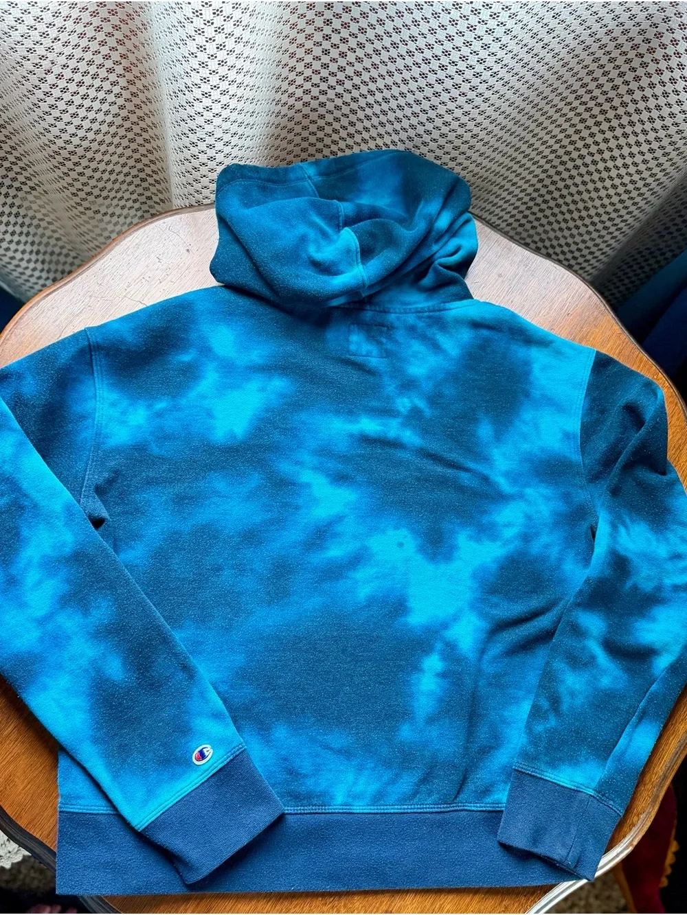 Champion Kids Blue Tie-Dye Hooded Sweatshirt